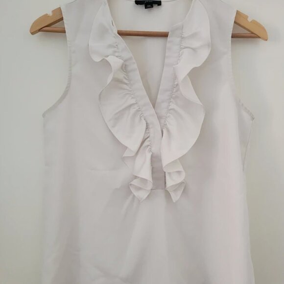 J.Crew Ruffle-Front Satin Crepe Top - Picture 1 of 3
